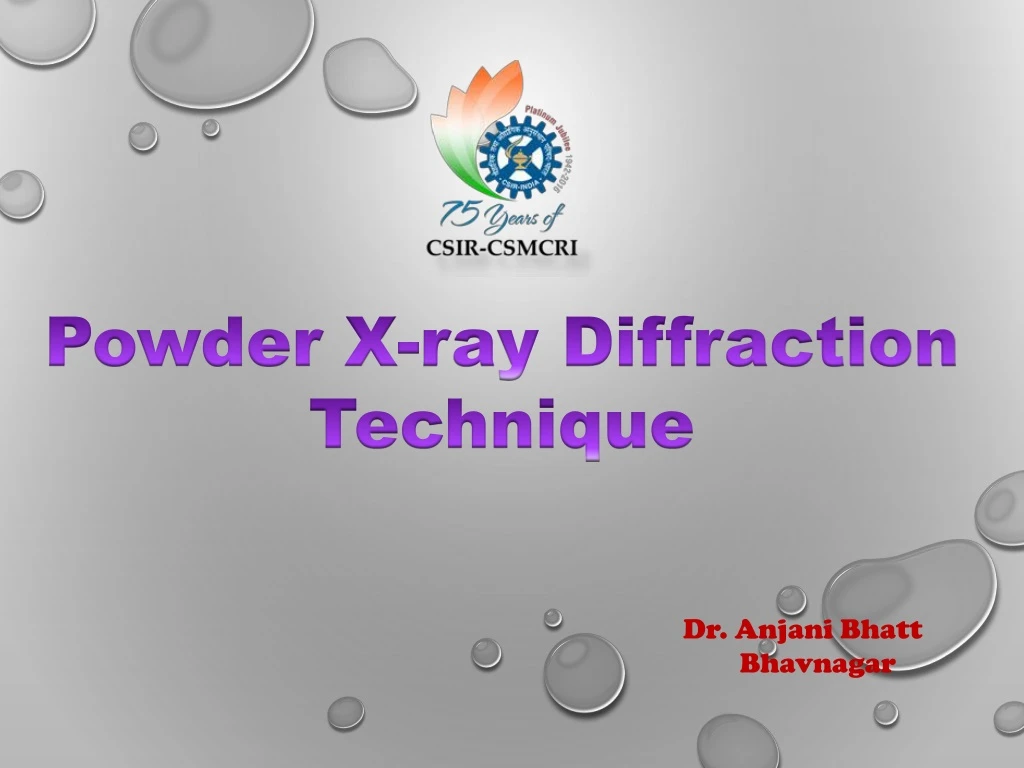 PPT - Powder X-ray Diffraction Technique PowerPoint Presentation, Free ...