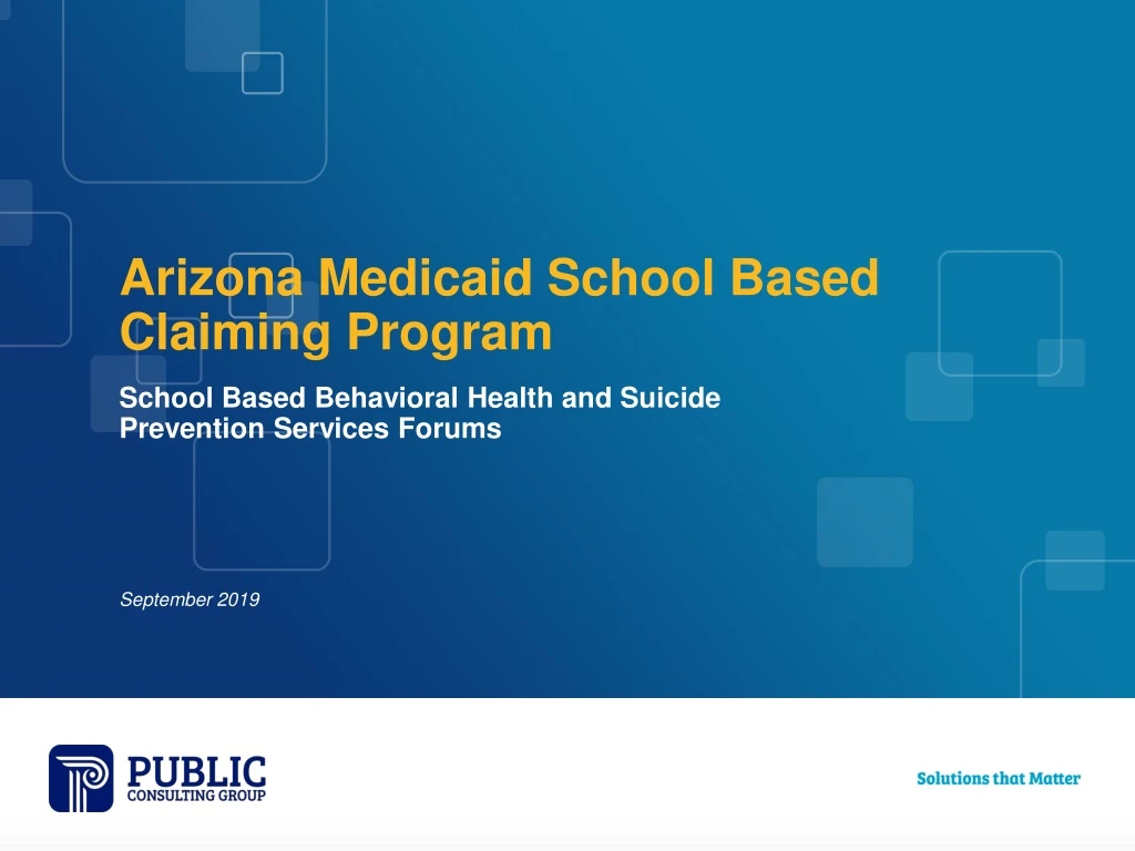 PPT Arizona Medicaid School Based Claiming Program PowerPoint