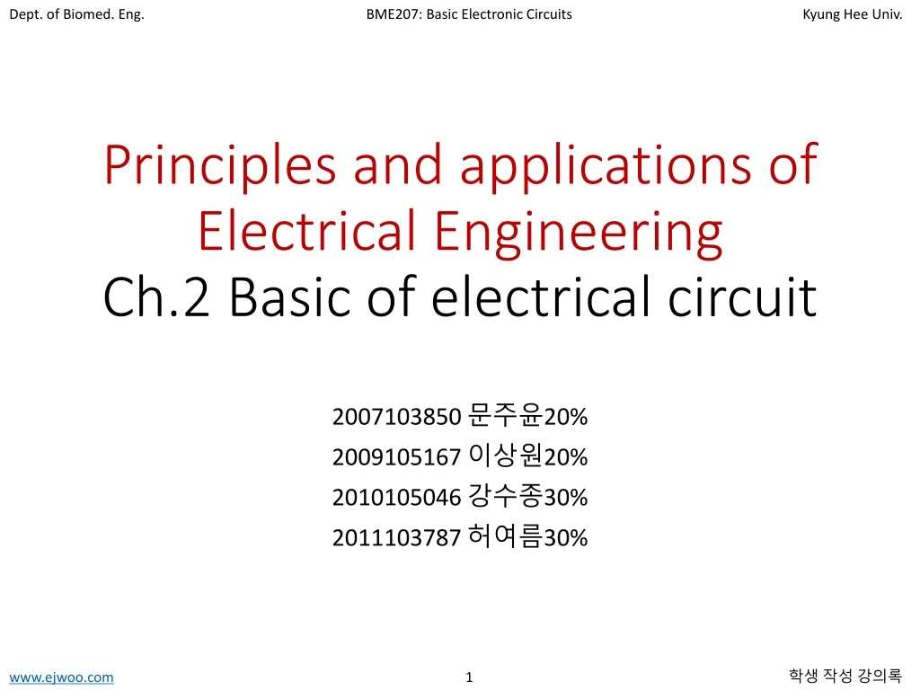 PPT - Principles And Applications Of Electrical Engineering Ch.2 Basic ...