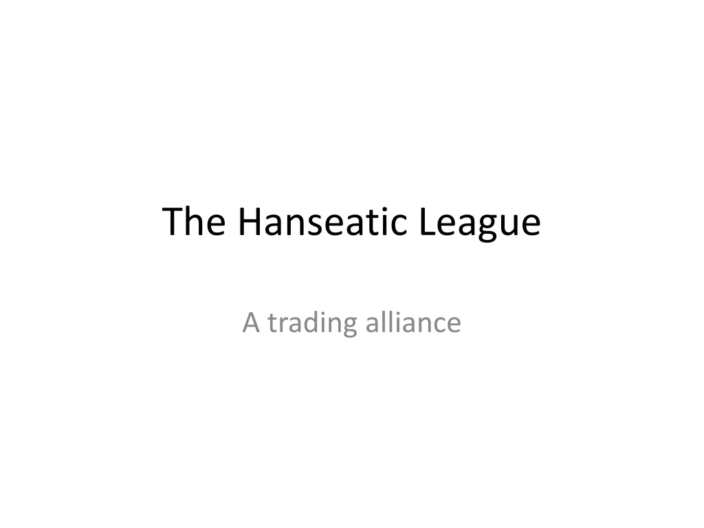 the hanseatic league n.