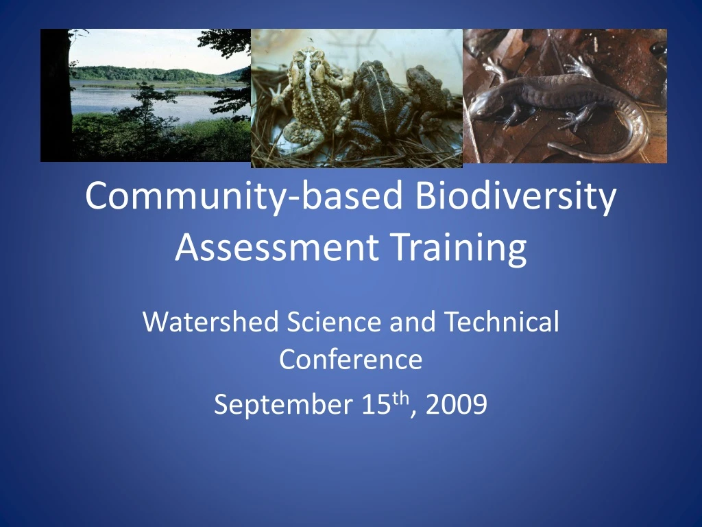 community based biodiversity assessment training n.