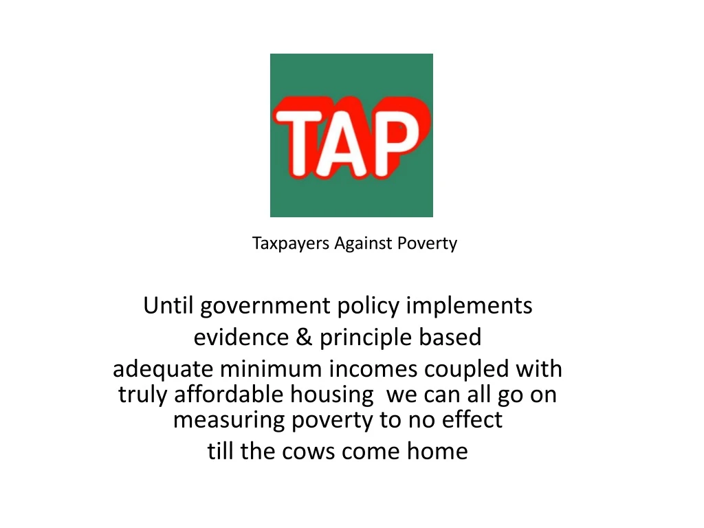 taxpayers against poverty until government policy n.