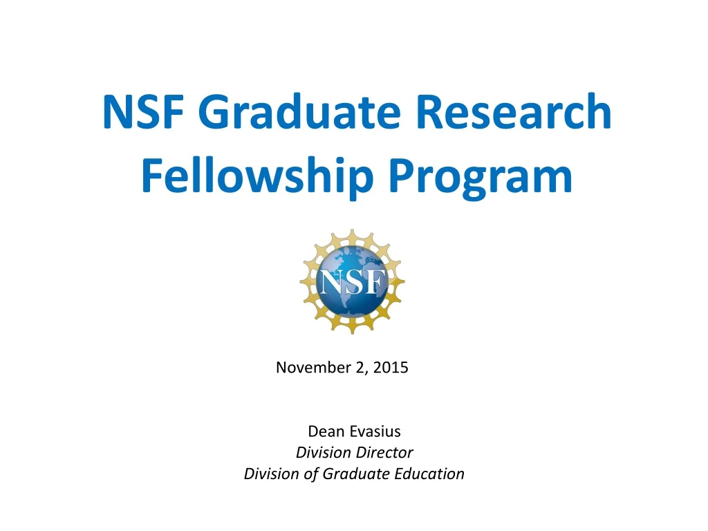 nsf graduate research fellowship program