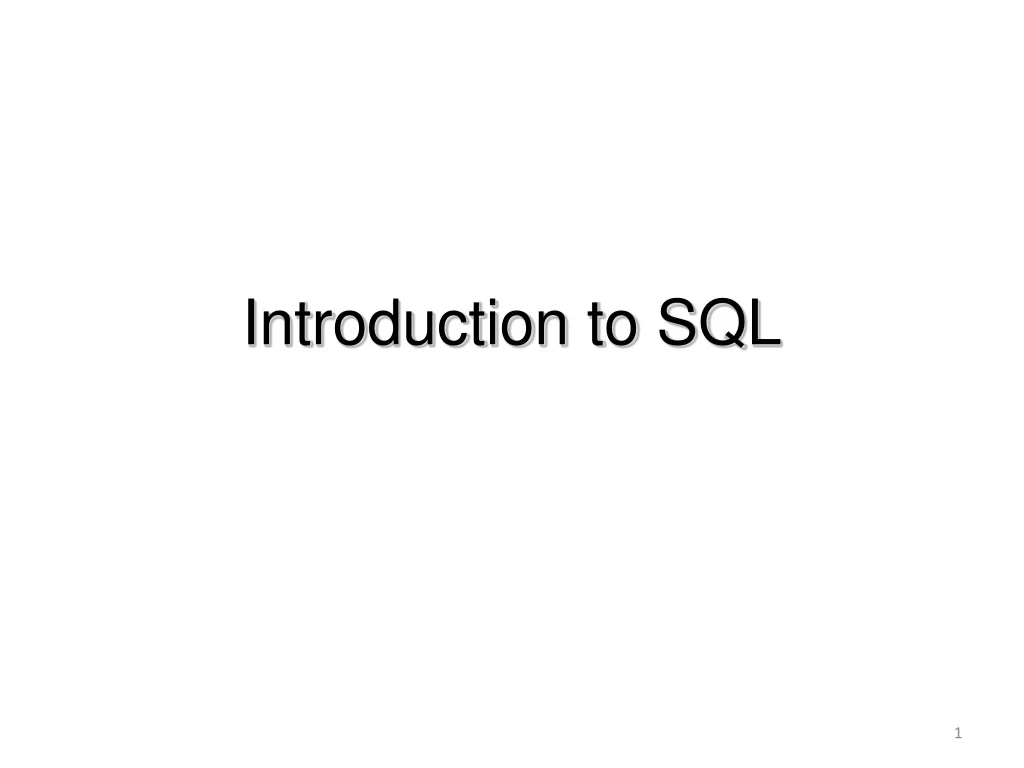 PPT - Introduction to SQL PowerPoint Presentation, free download - ID ...