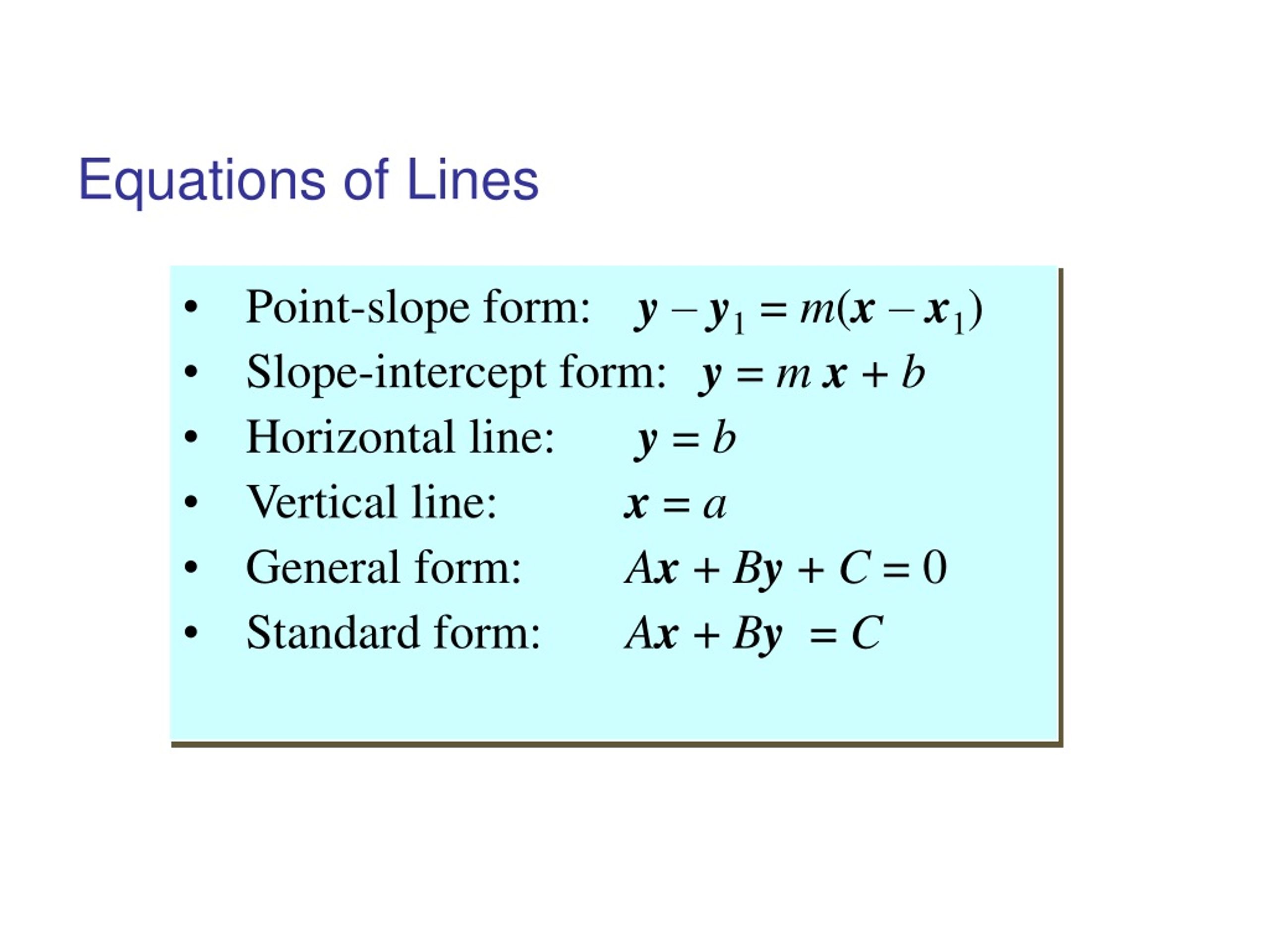 Horizontal Line - Slope, Equation