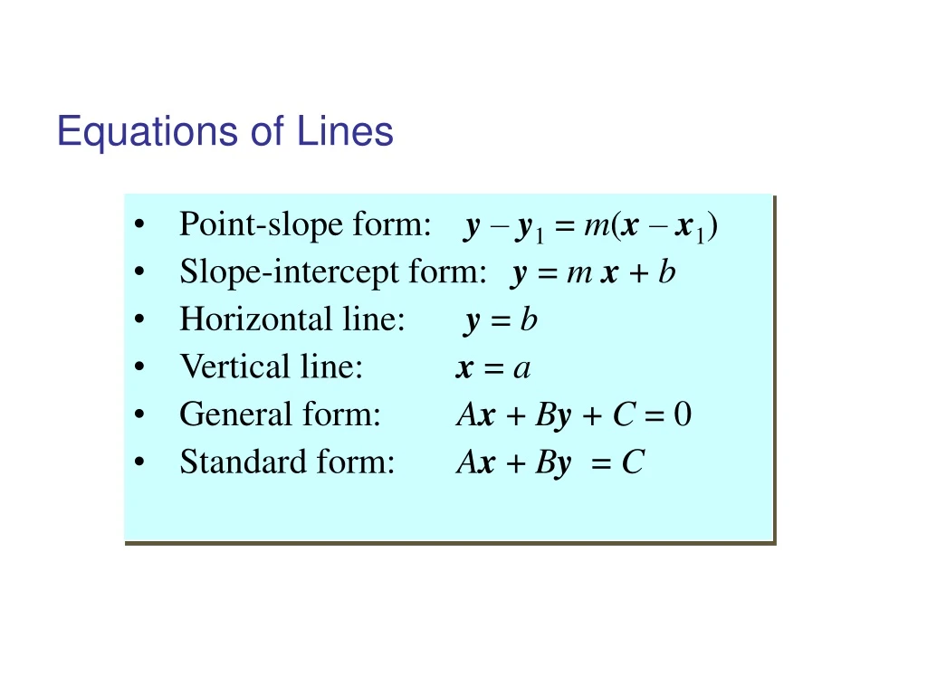 equations of lines n.