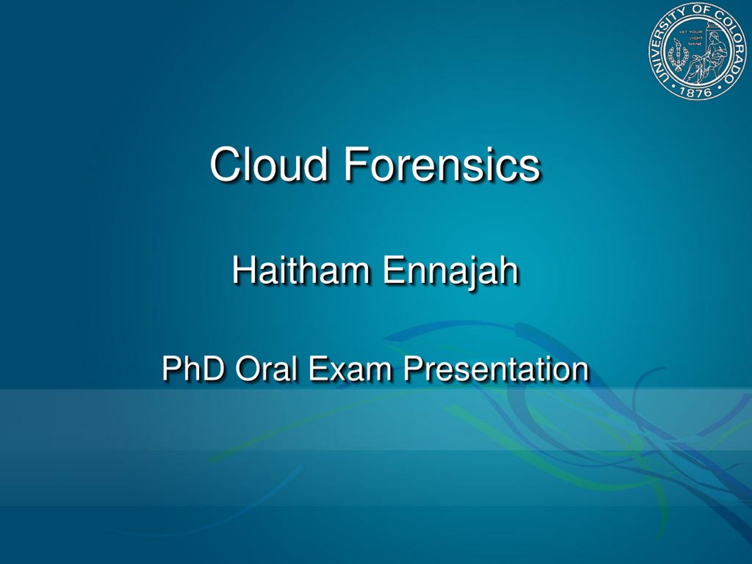 phd oral exam presentation