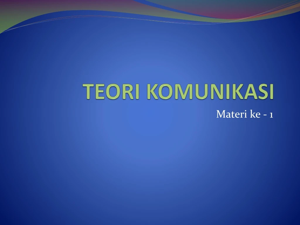 Ppt Teori Komunikasi Powerpoint Presentation Free Download Id