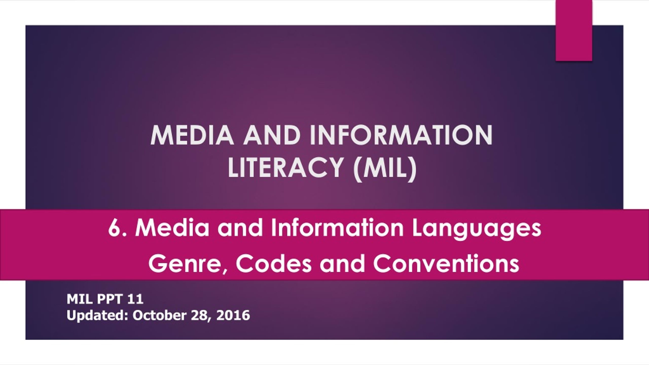 PPT - MEDIA AND INFORMATION LITERACY (MIL) PowerPoint Presentation ...