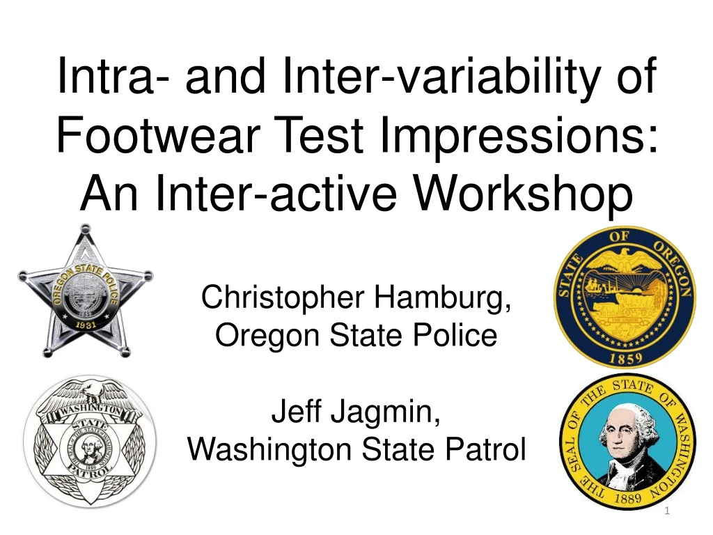 intra and inter variability of footwear test impressions an inter active workshop n.