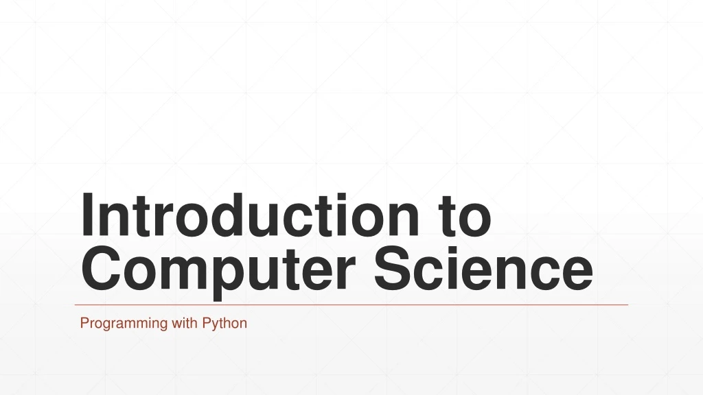 introduction to computer science n.