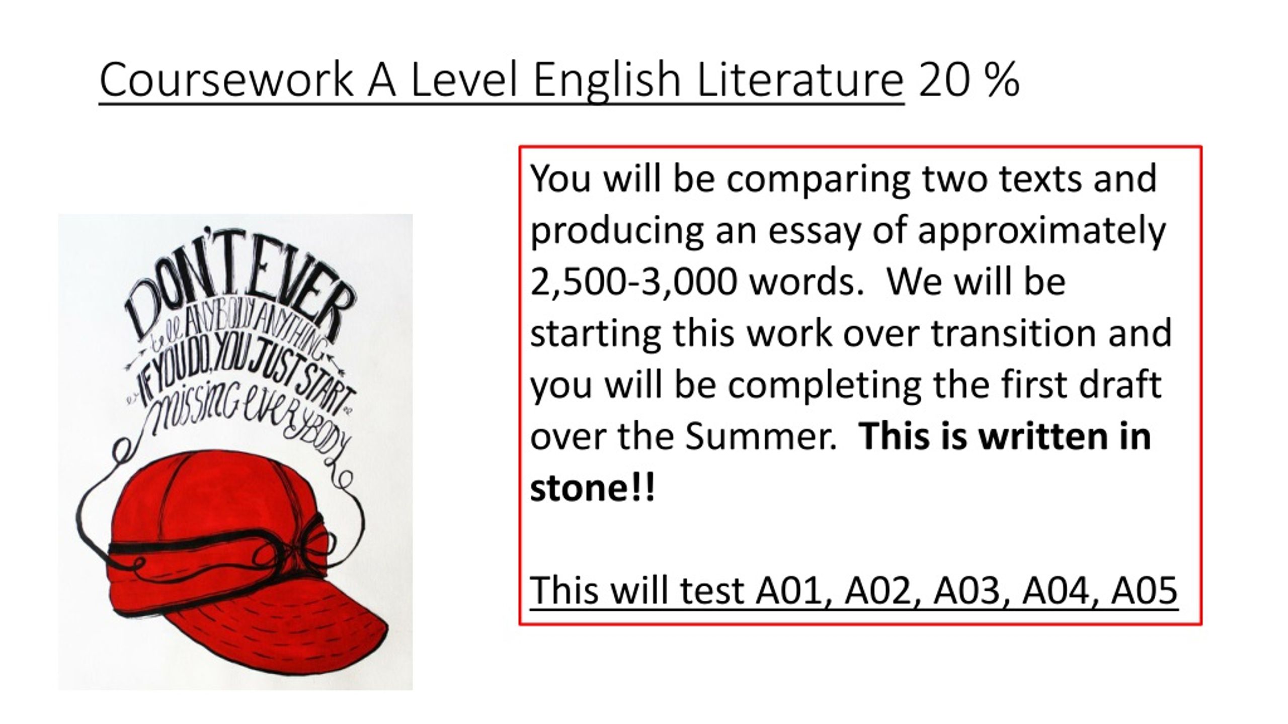 english literature coursework a level