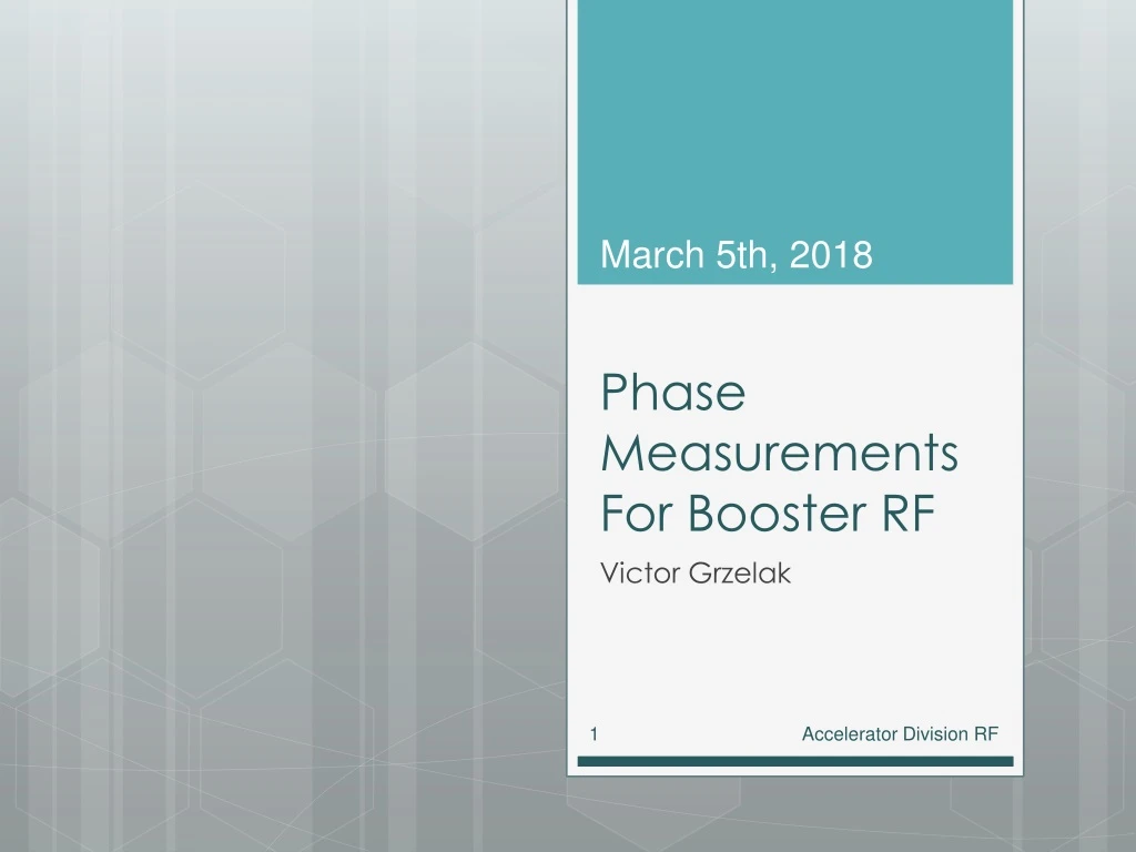 phase measurements for booster rf n.