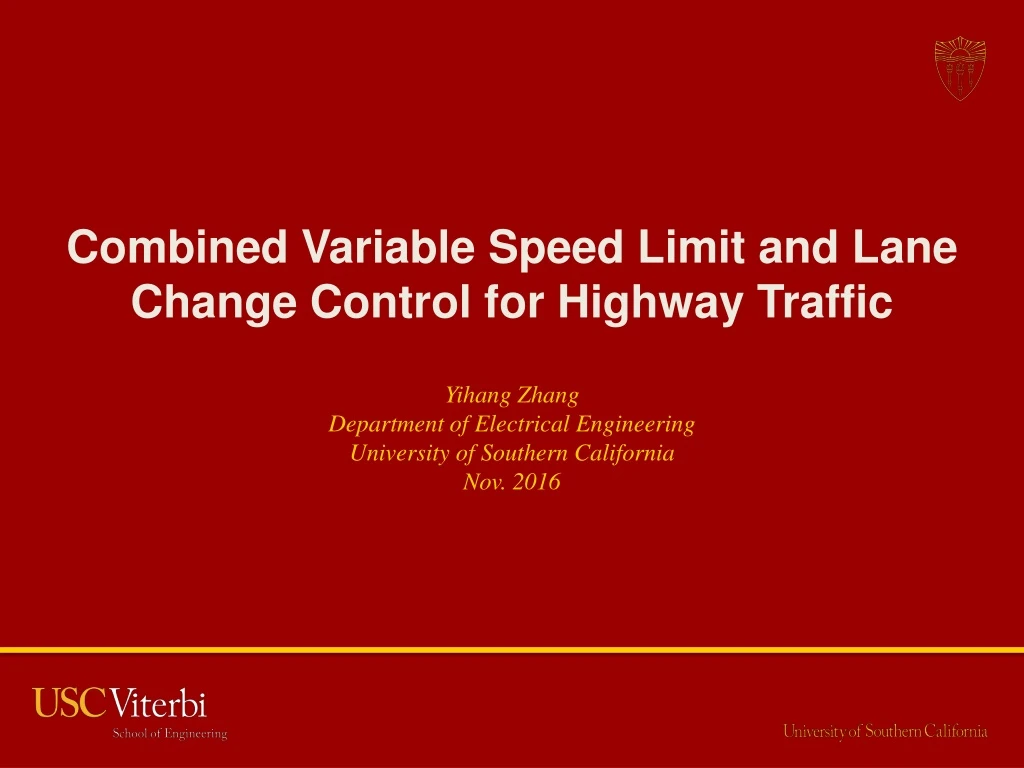 PPT Combined Variable Speed Limit and Lane Change Control for Highway