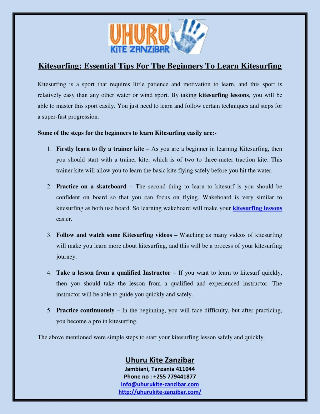 kitesurfing essential tips for the beginners n.