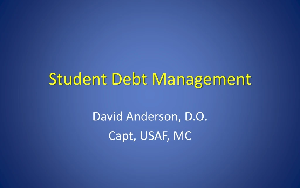 student debt management n.