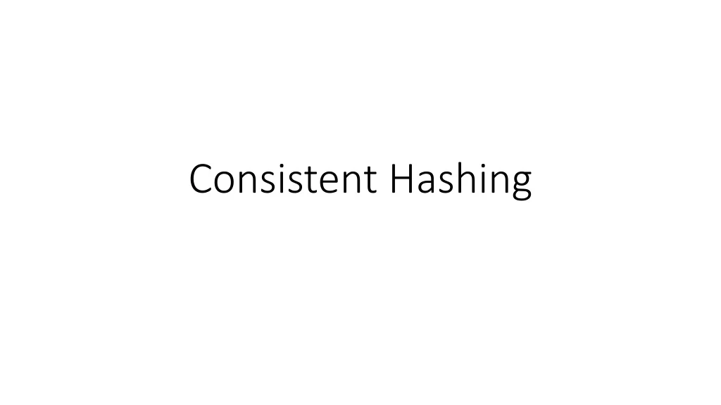 consistent hashing n.