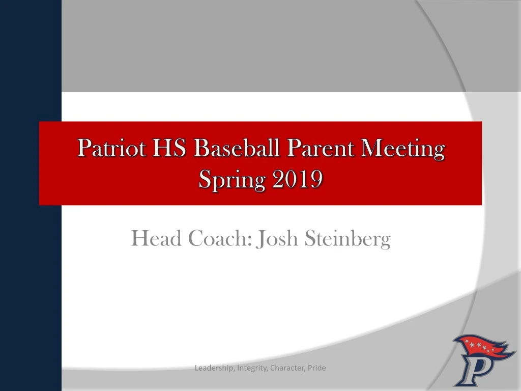 patriot hs baseball parent meeting spring 2019 n.