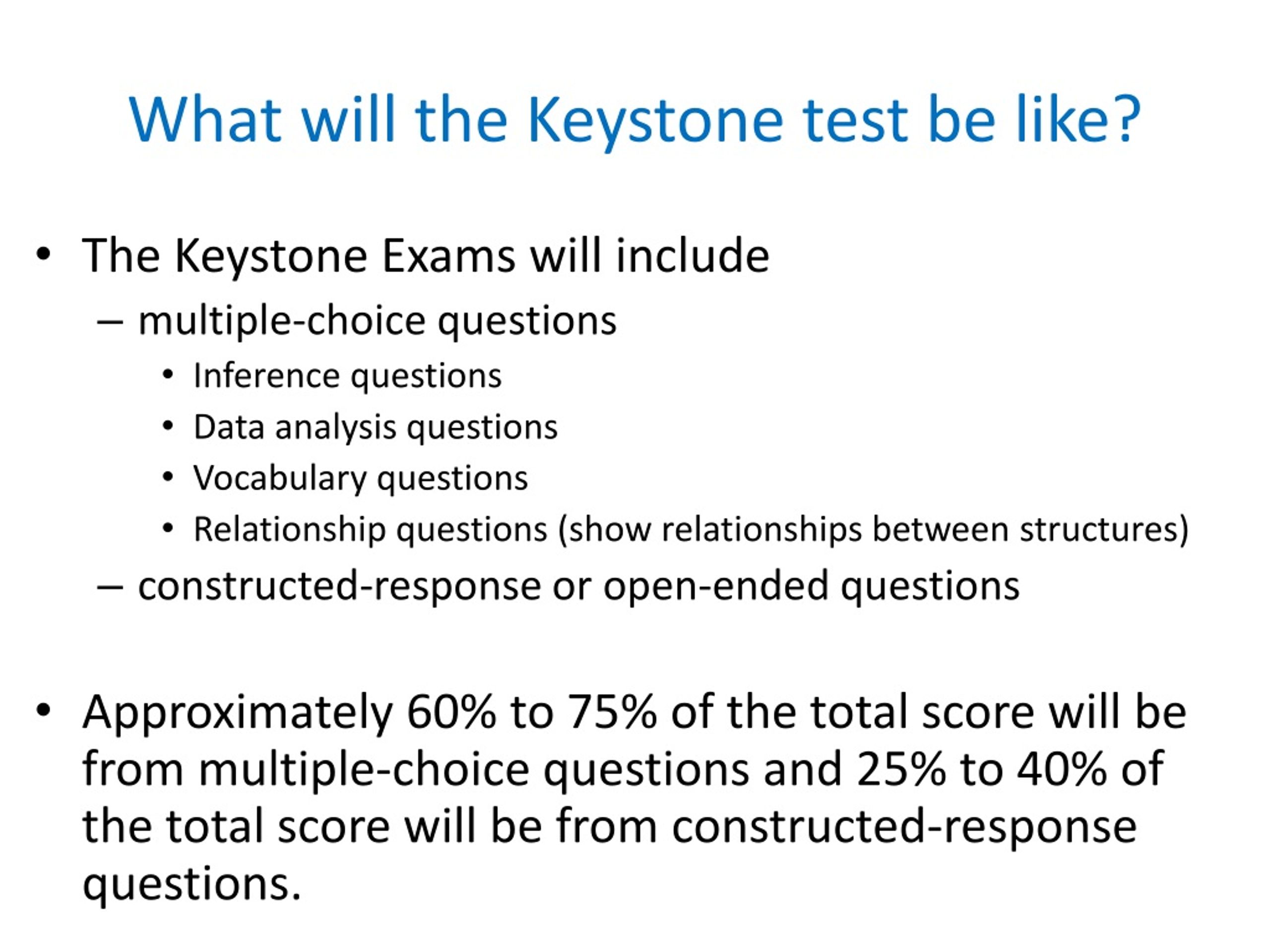 PPT Introduction to the Biology Keystone Exam PowerPoint Presentation