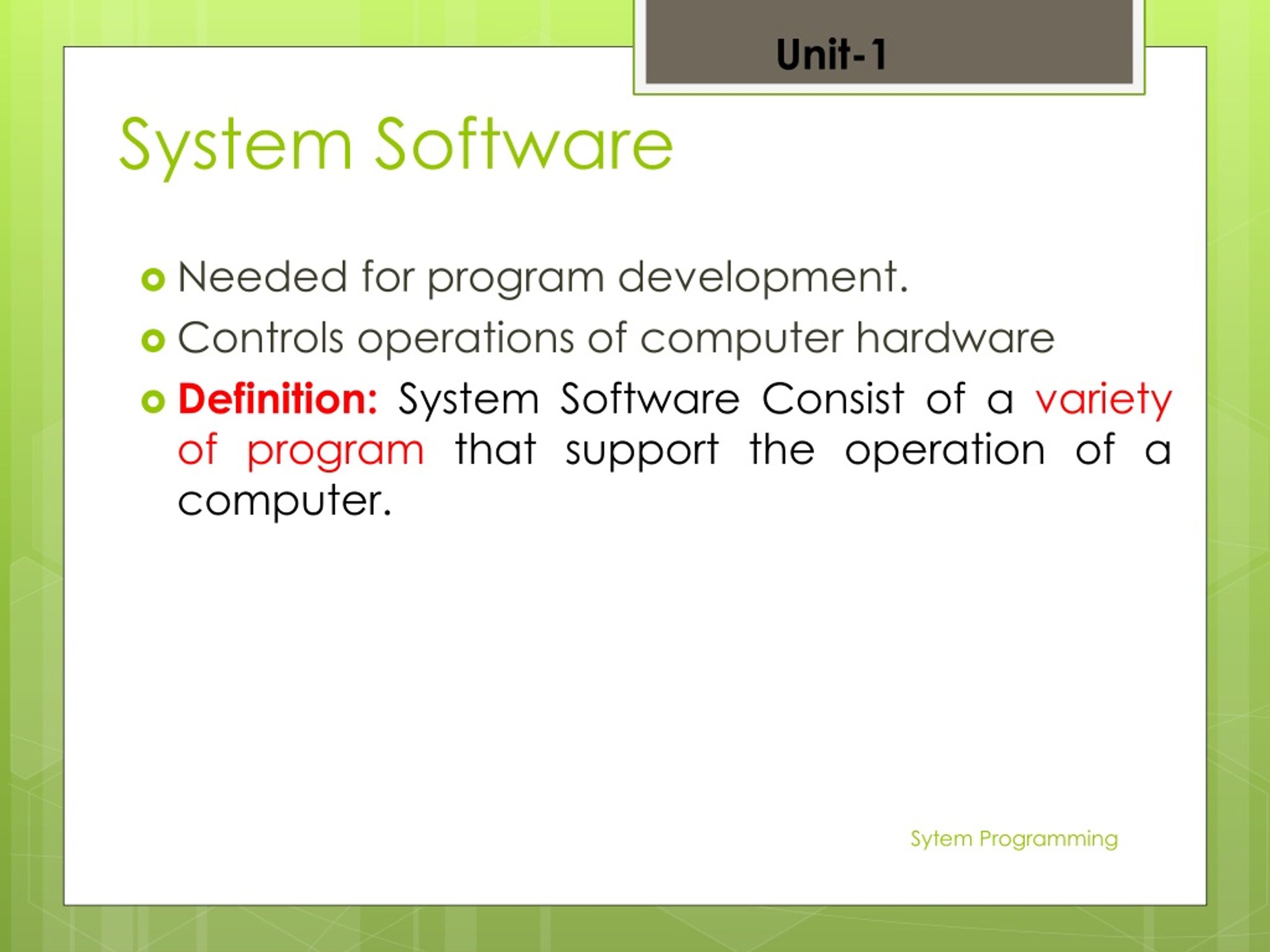 PPT - UNIT-1 Introduction to System Programming PowerPoint Presentation ...