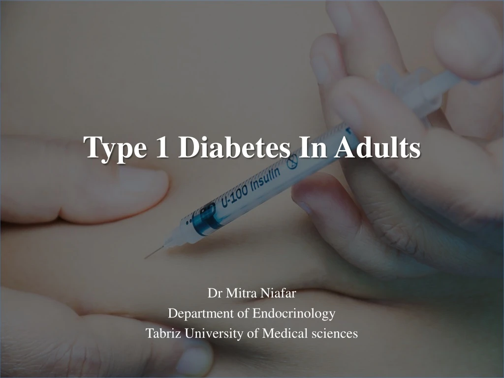 type 1 diabetes in adults n.
