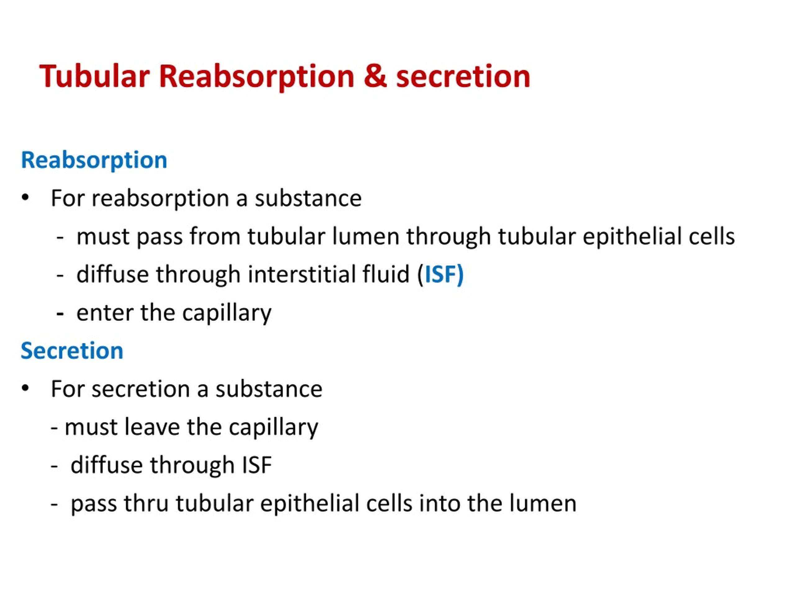 Ppt Urinary System L Tubular Reabsorption Secretion Powerpoint Presentation Id