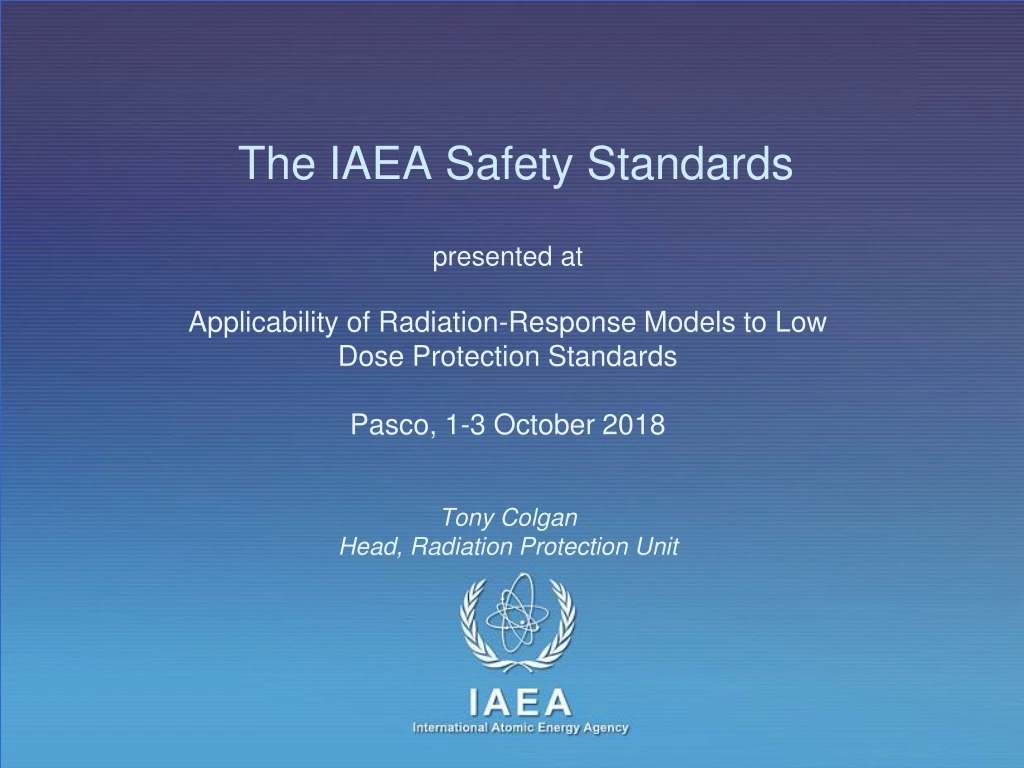 PPT The IAEA Safety Standards PowerPoint Presentation, free download