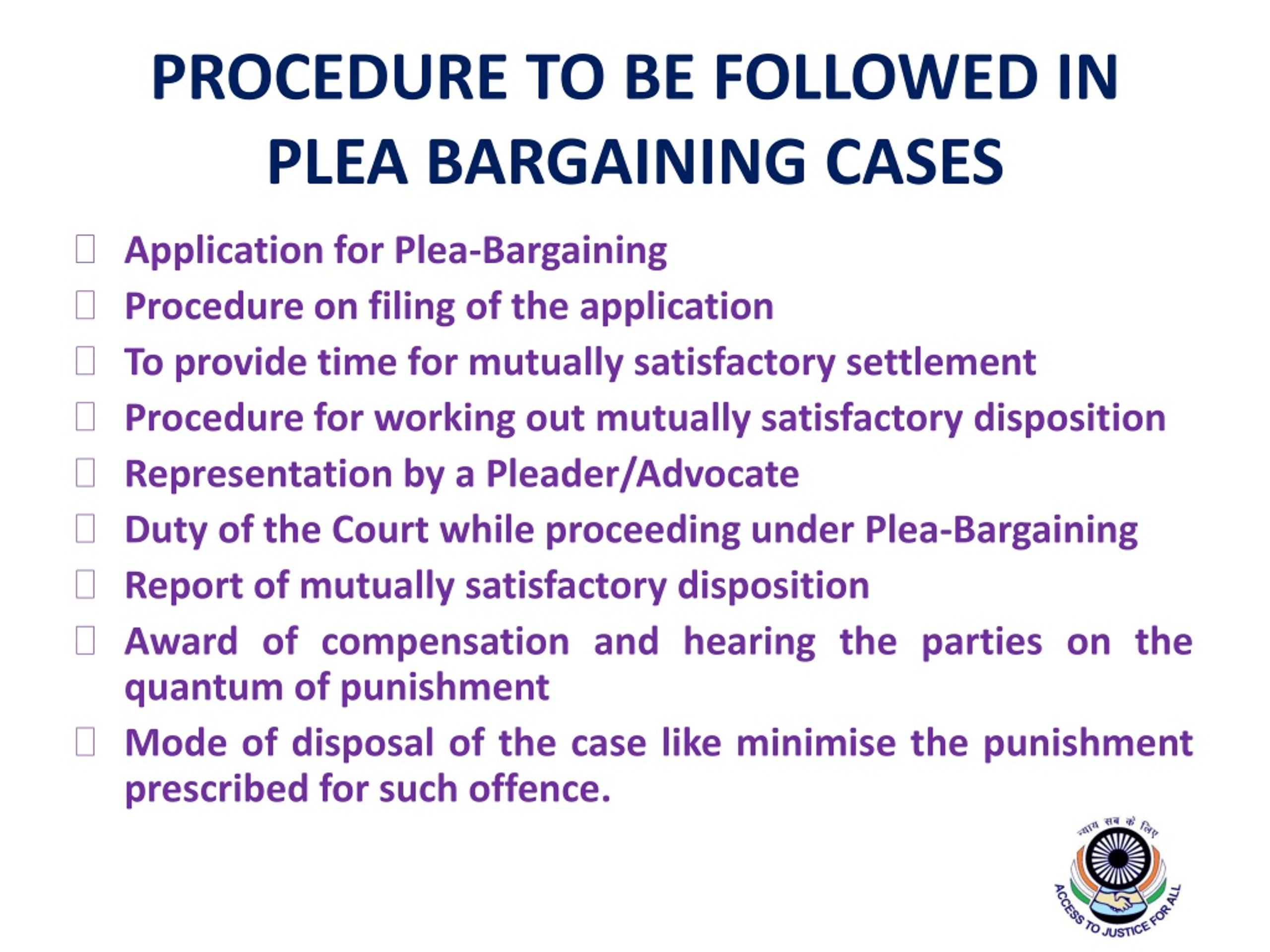 PPT PLEA BARGAINING Presentation by RAJASTHAN STATE LEGAL SERVICES