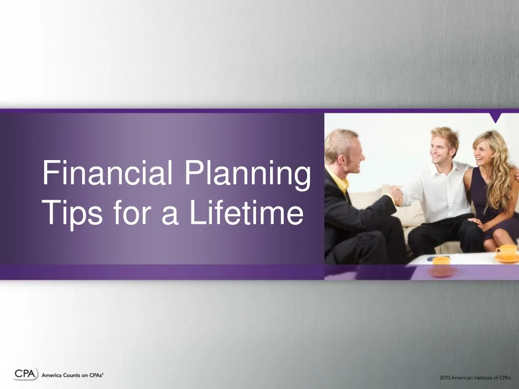 financial planning tips for a lifetime n.