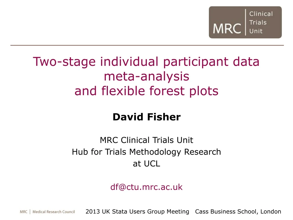 two stage individual participant data meta n.