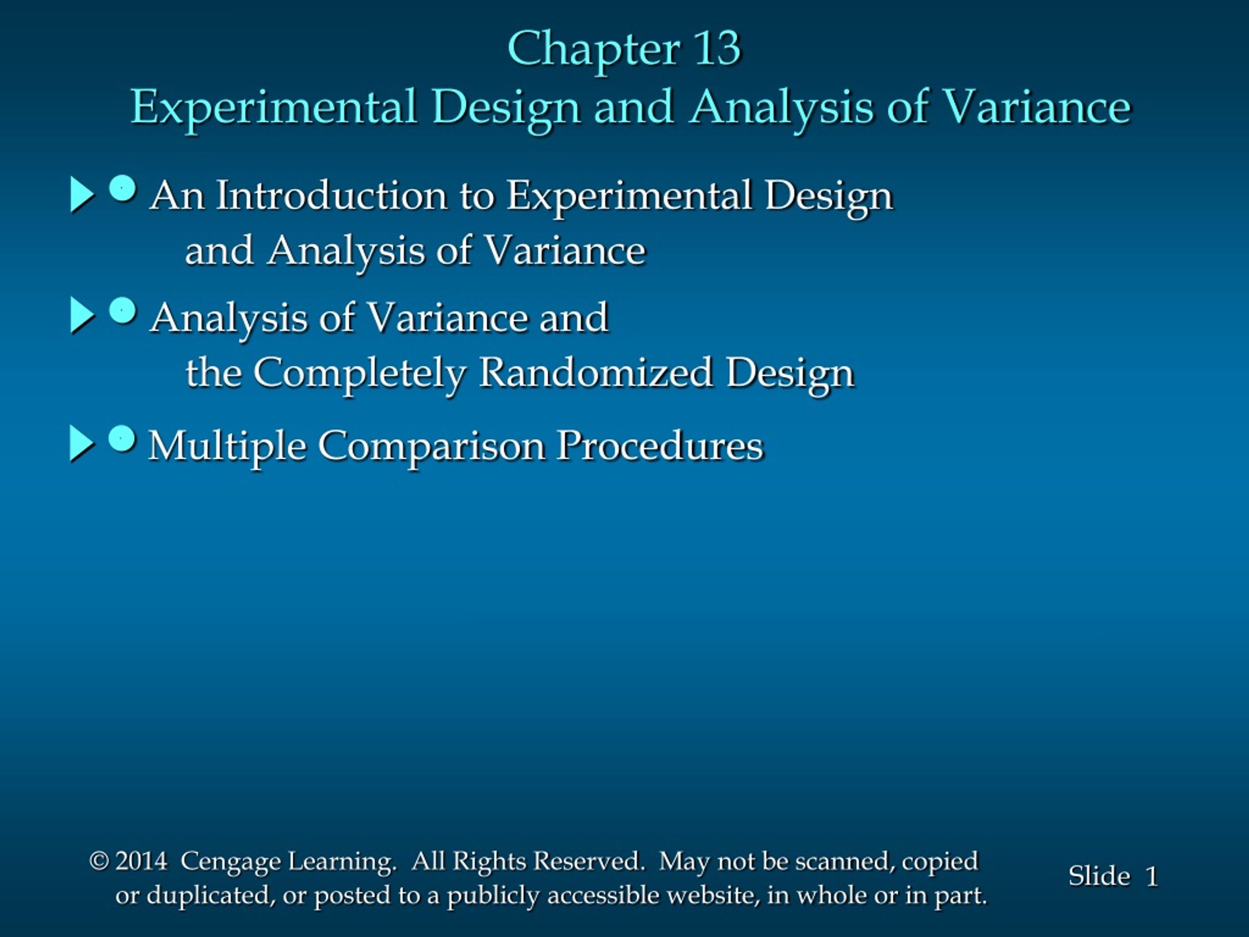 applied analysis of variance and experimental design eth