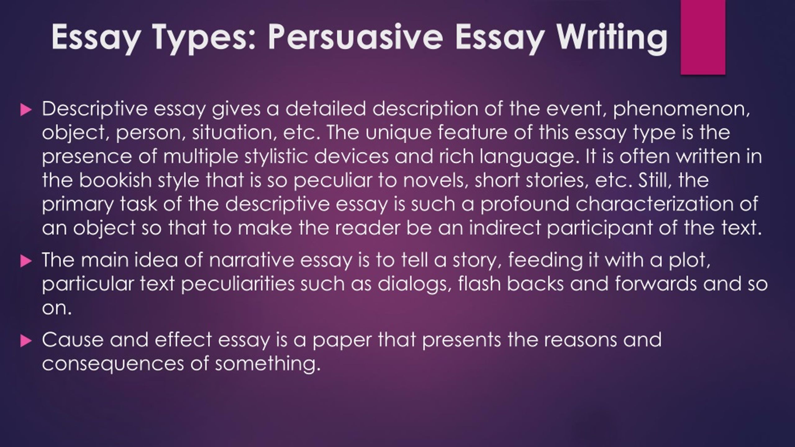 Types of persuasive essay