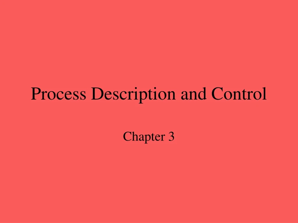 process description and control n.