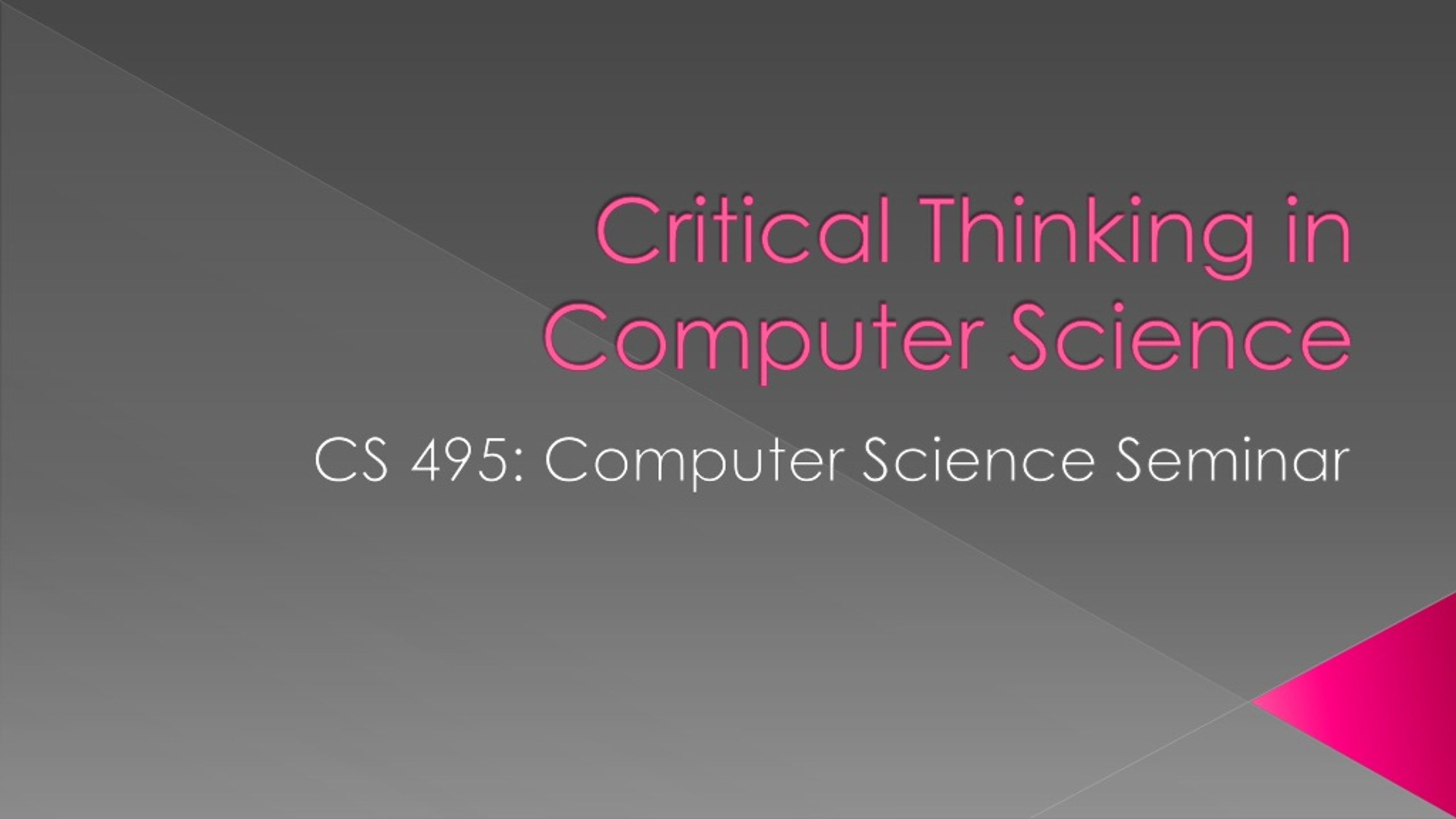 what is critical thinking in computer science