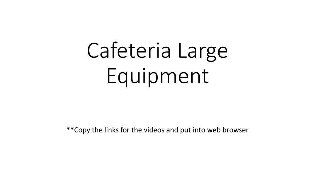cafeteria large equipment n.