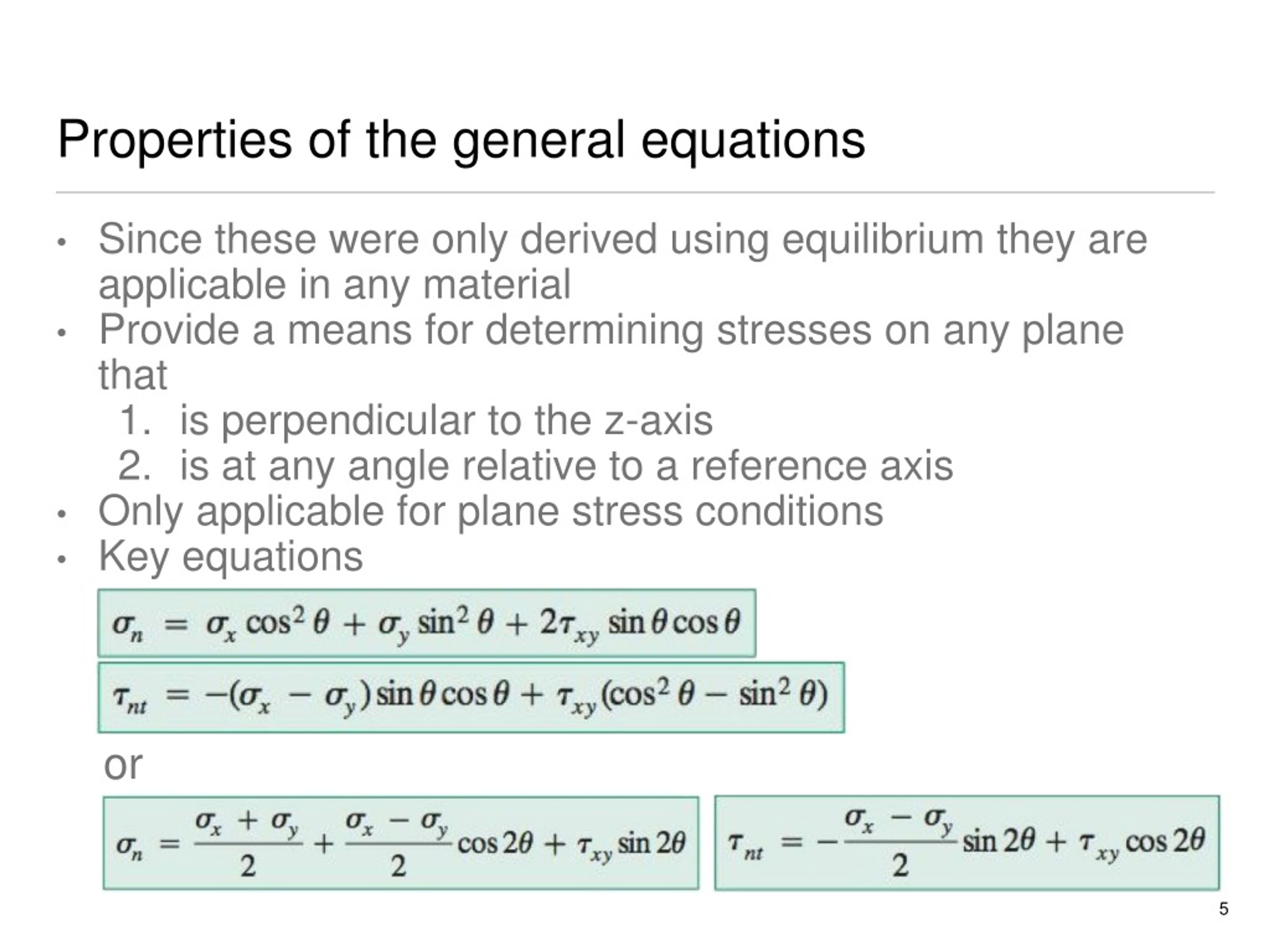 PPT - Mechanics Of Materials Engr 350 - Lecture 1 6 - General Equations ...