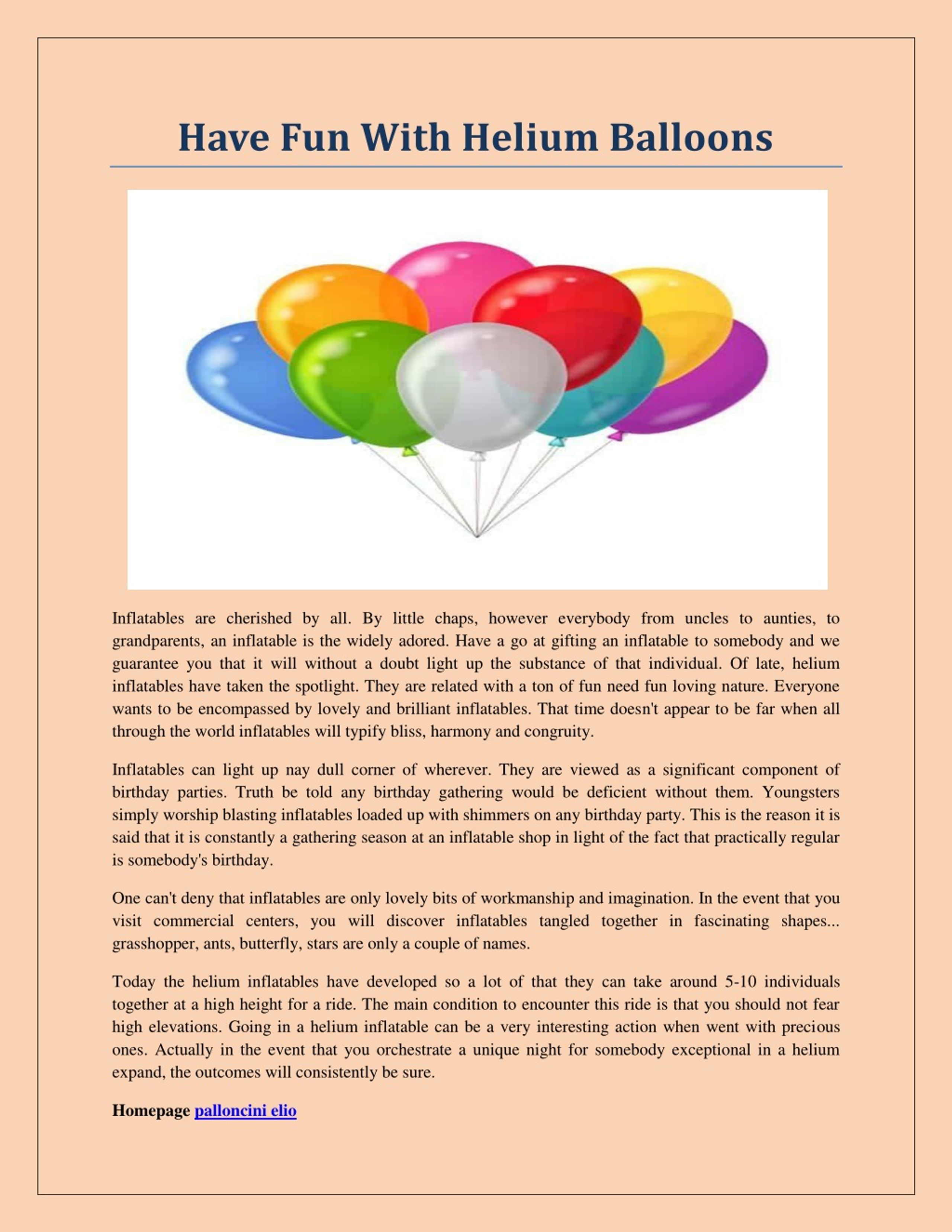 PPT - palloncini elio PowerPoint Presentation, free download - ID:8888236