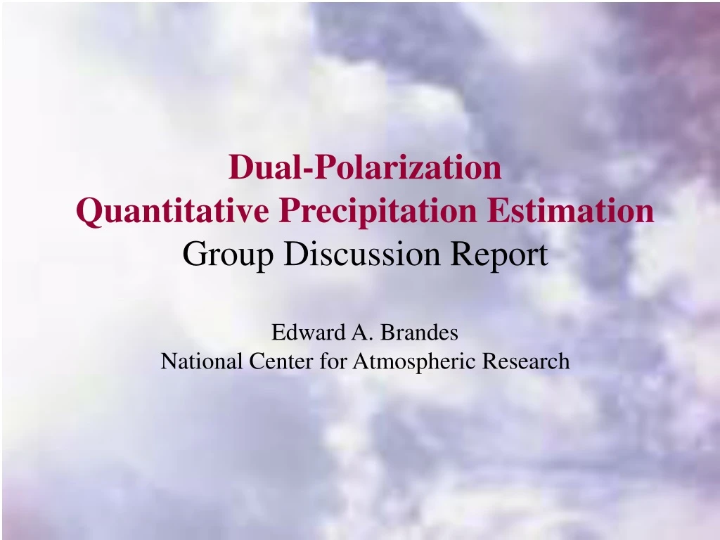 dual polarization quantitative precipitation n.