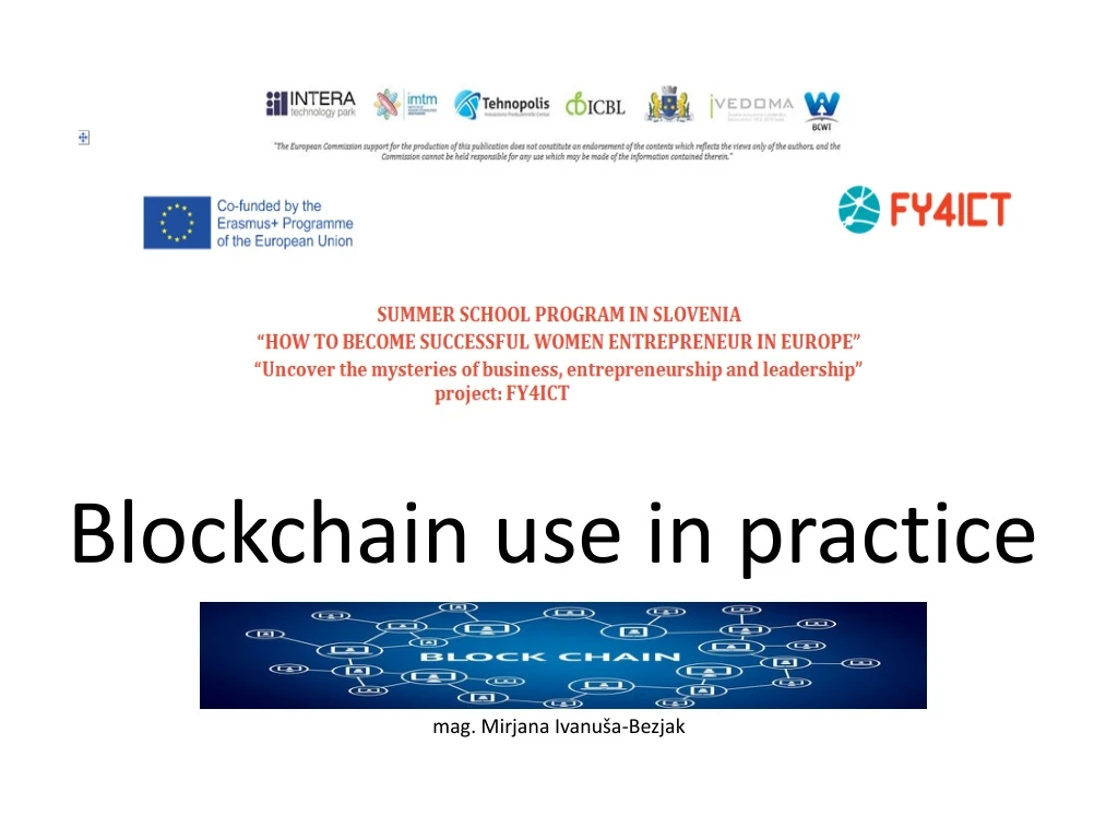 blockchain use in practice mag mirjana ivanu n.