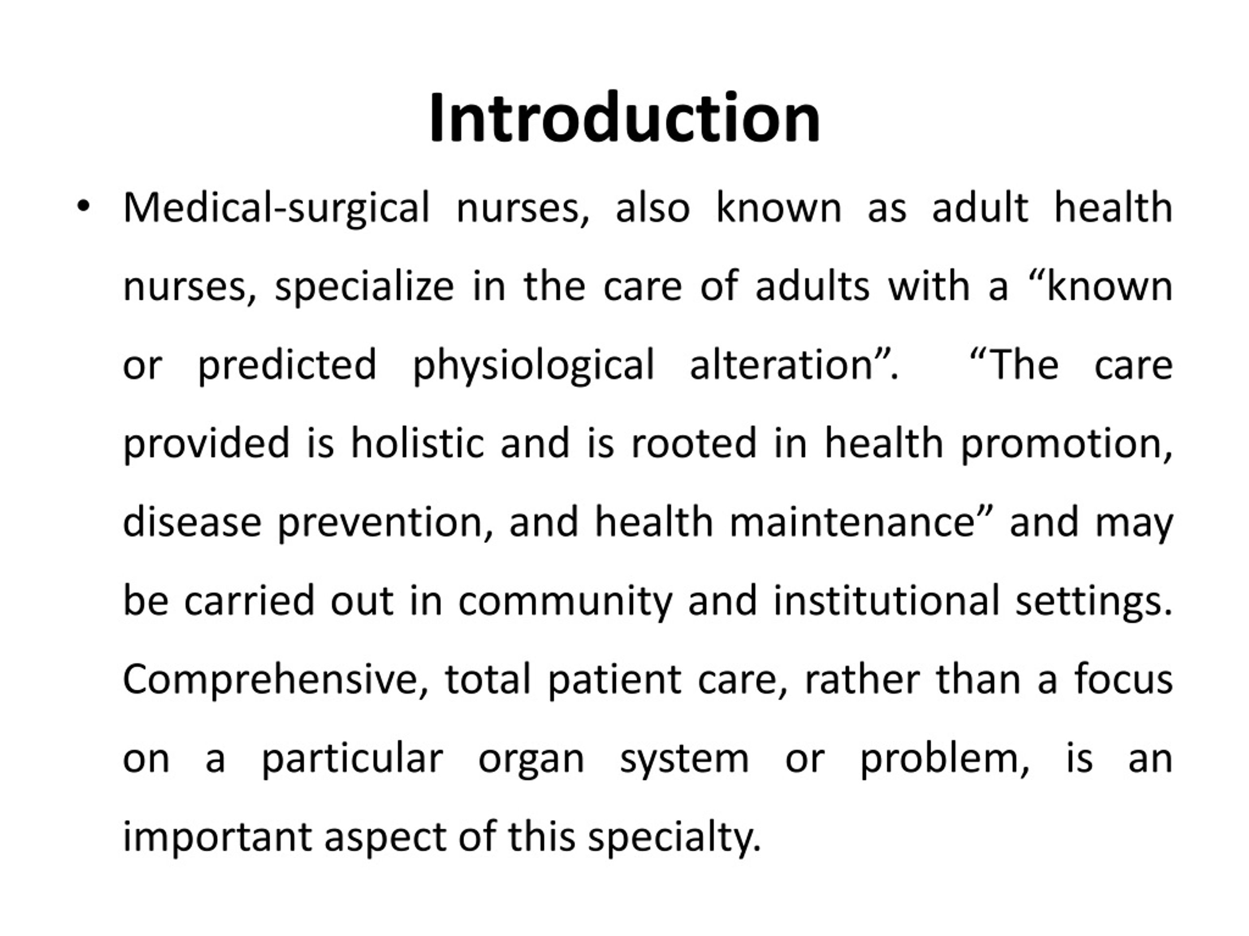 research topics of medical surgical nursing