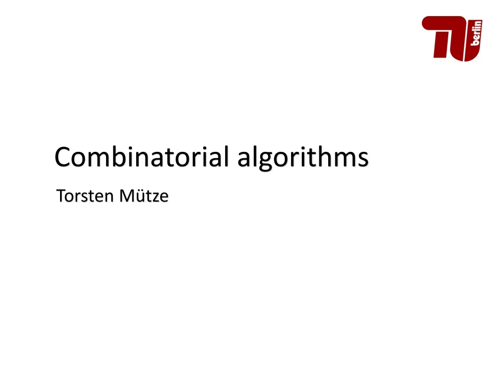 combinatorial algorithms n.