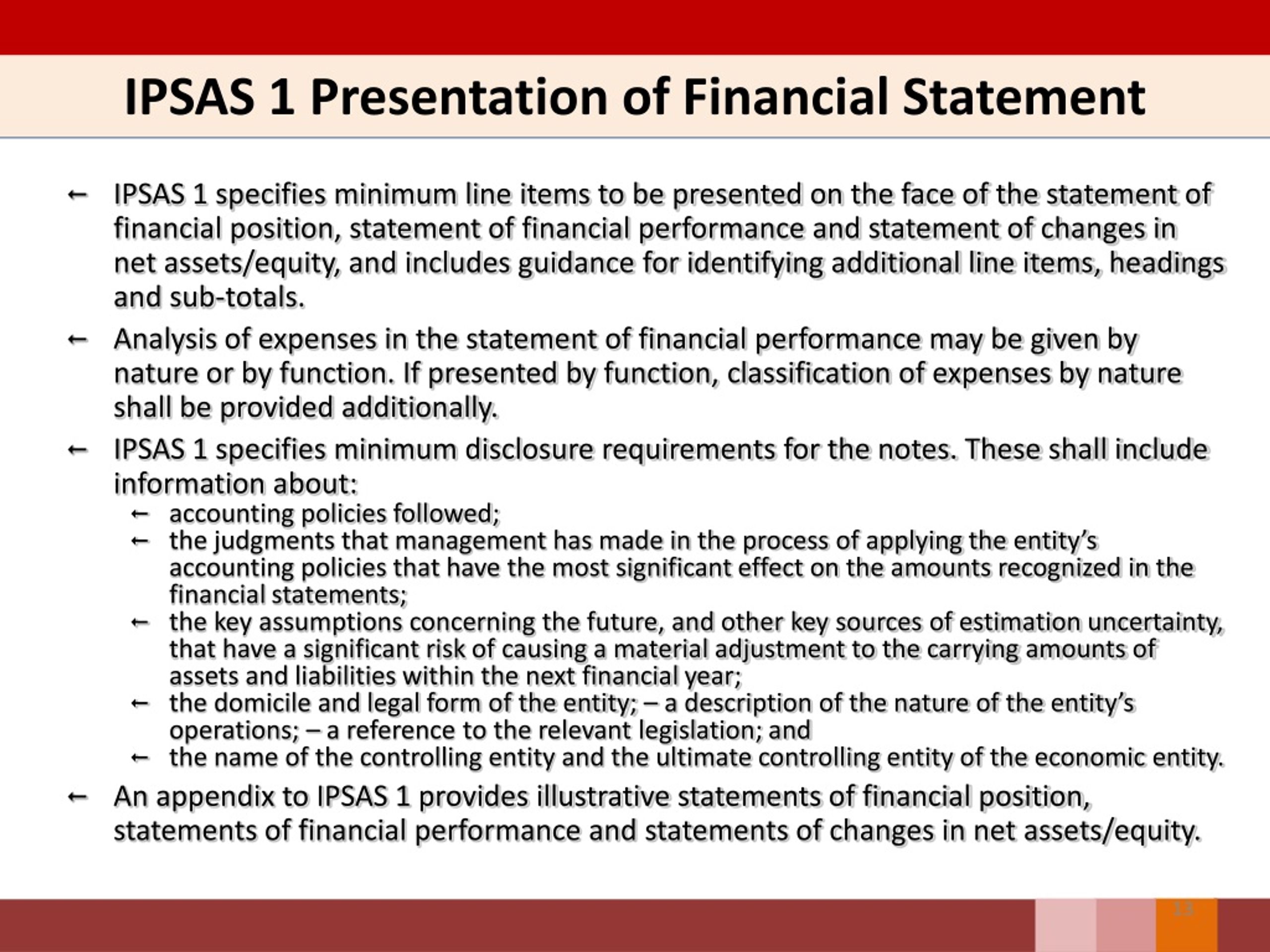 ipsas 1 presentation of financial statements