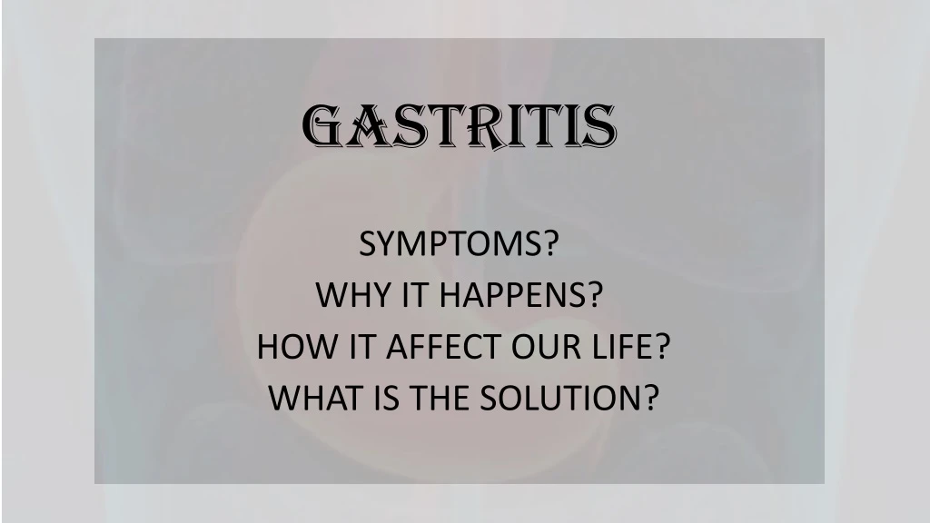 powerpoint presentation on gastritis