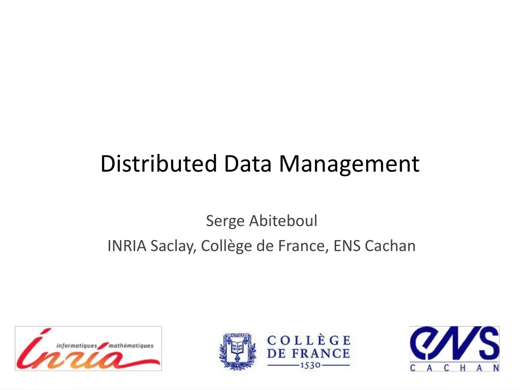 PPT - Distributed Data Management PowerPoint Presentation, free ...