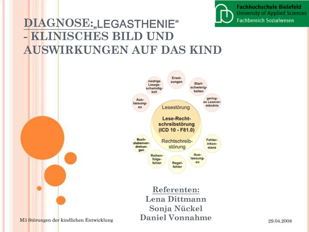 PPT - DIAGNOSE: LEGASTHENIE - KLINISCHES BILD UND AUSWIRKUNGEN AUF DAS ...