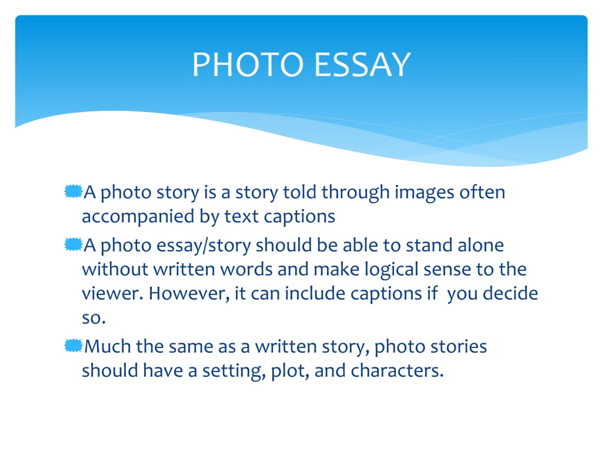 photo essay guidelines
