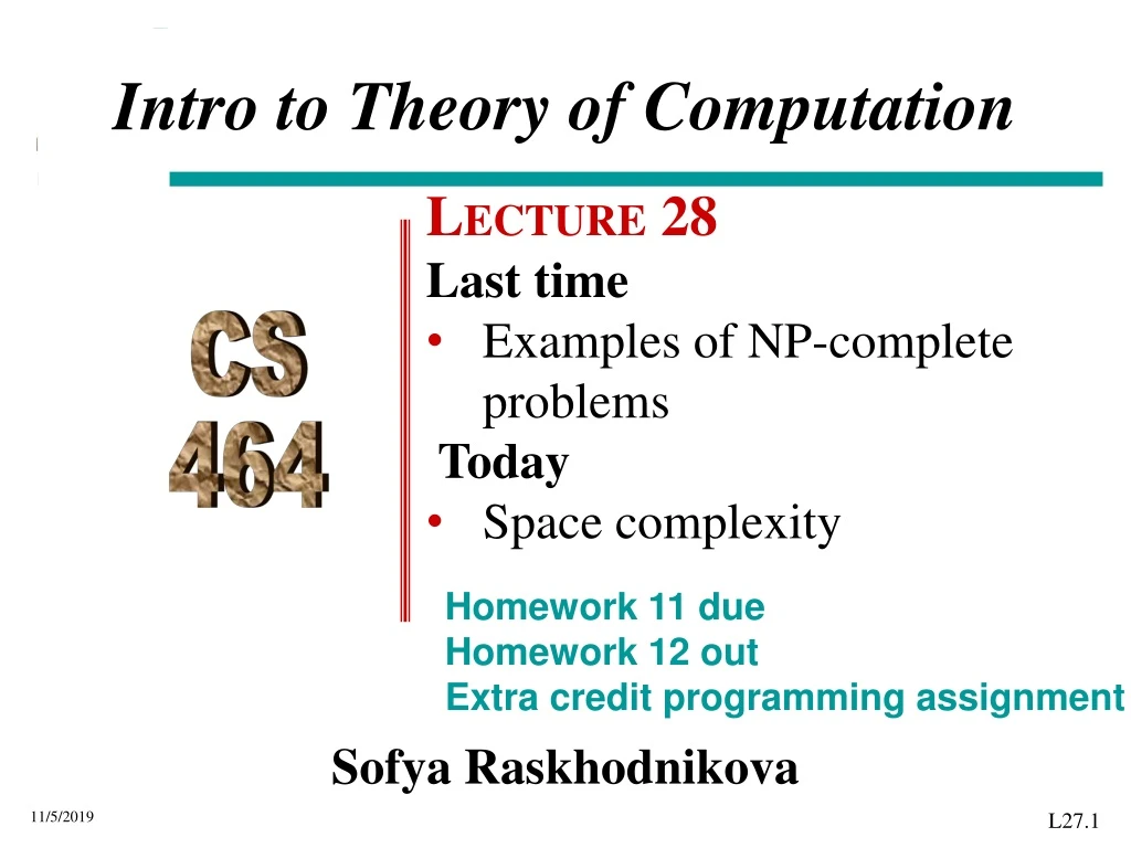 PPT - Intro to Theory of Computation PowerPoint Presentation, free ...