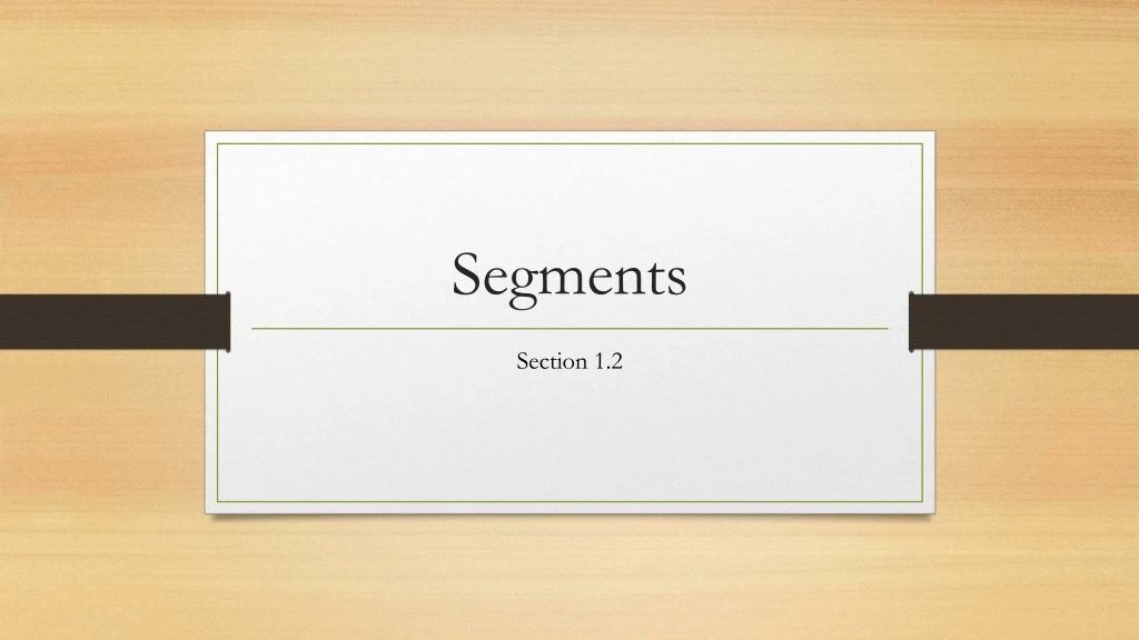 segments n.