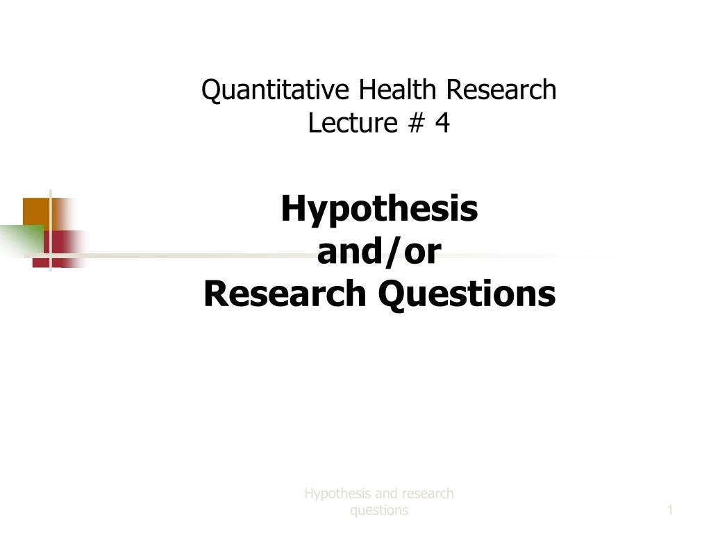 what is quantitative health research