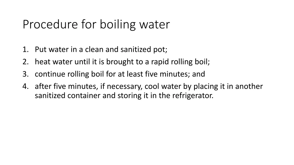 PPT - Procedure for boiling water PowerPoint Presentation, free ...